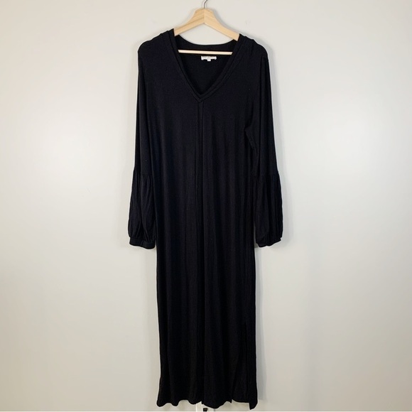 Universal Standard Dresses & Skirts - Universal Standard J. Crew Maxi Dress 18  20 Medium Balloon Sleeve Black Jersey